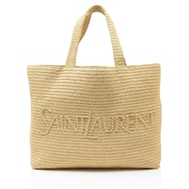 Saint Laurent Raphia Logo Tote