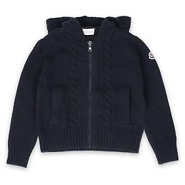 Cardigan in maglia con zip per bambini Moncler (Navy)