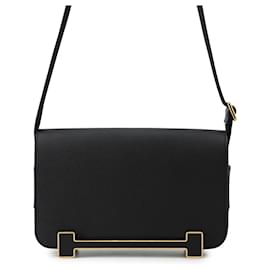 Borsa a tracolla Hermes Geta in pelle Epsom nera - Hermès