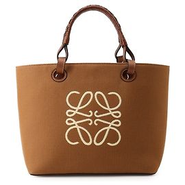 Borsa Tote Loewe Anagram Small in jacquard e pelle di vitello