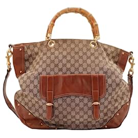 Borsa Gucci GG Supreme manico bambù