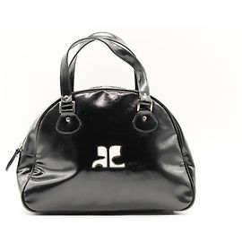 Courreges Courrèges Handtasche aus schwarzem Lackleder