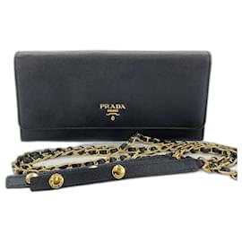 Borsa a tracolla 2-Way Prada PRADA Wallet-on-Chain in pelle nera