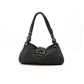 Borsa Fendi Baguette in cotone grigio