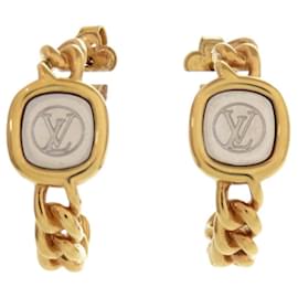Orecchini Logo Chain in metallo dorato Louis Vuitton