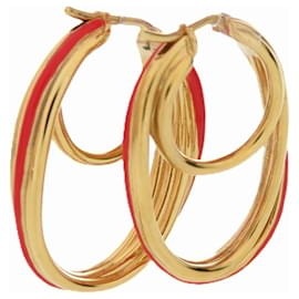 Orecchini a cerchio Celine Oro e Rosso - Céline