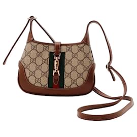 Gucci Jackie 1961 Mini Bag Tela GG Supreme e Pelle Marrone