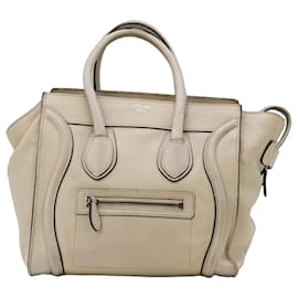 Céline Celine Nano Luggage Bolso Tote Piel Beige