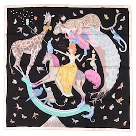 Carré 90 Story Silk Black Scarf Hermes - Hermès