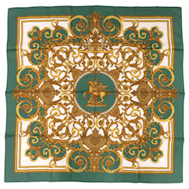 Hermès Sciarpa in seta Hermes Carre 90 Les Tuileries Verde