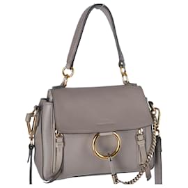 Chloé Faye Piccola Borsa a Tracolla in Pelle - Taupe Gray