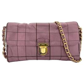 Borsa a tracolla in nylon viola Prada