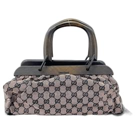 Borsa Gucci con manico in legno rosa