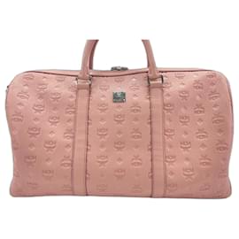 Borsa weekend in pelle rosa MCM