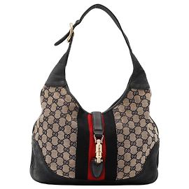 Gucci Borsa Hobo Jackie Tela Monogram con Applique