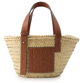 Loewe Handtasche aus Leder und Raphia