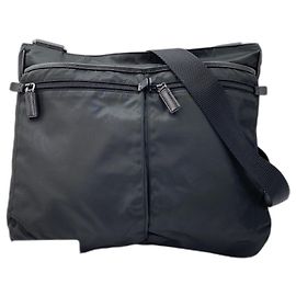 Borsa a tracolla in nylon nero Prada