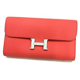 Portefeuille long Hermes Constance en Flamingo Pink - Hermès