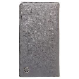 Bulgari Cartera larga de cuero gris Bvlgari