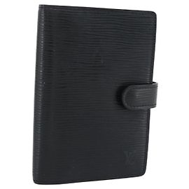 LOUIS VUITTON Epi Agenda PM Day Planner Cover Black R20052 LV Auth BA14236