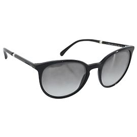 Occhiali da sole CHANEL in plastica nera CC Auth hk3945