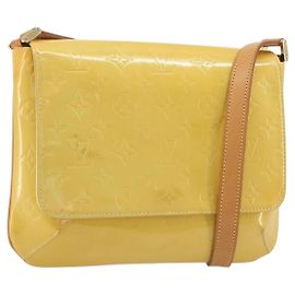 LOUIS VUITTON Monogram Vernis Thompson Street Bag Lime Yellow M91071 Auth 192632