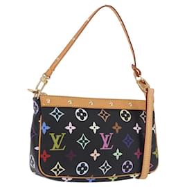 LOUIS VUITTON Monogram Multicolor Pochette Accessoires Black M92648 Auth ki6740M