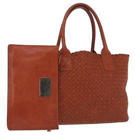 BOTTEGA VENETA INTRECCIATO Cabas PM Borsa in pelle Marrone 141498 Auth 191828V