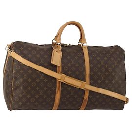 LOUIS VUITTON Monogram Keepall Bandouliere 60 Boston Bag M41412 LV Auth bs36220