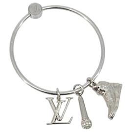 LOUIS VUITTON Porte Cles Round Charm Metal Silver M68854 LV Auth ar14134M - Louis Vuitton