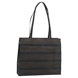 Céline Borsa Tote CELINE Macadam in tela PVC e pelle nera con dettagli dorati Auth 193112