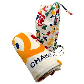 Conjunto de Toalla de Playa y Bolso Tote Coco Beach Rare Vintage Chanel