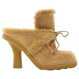 Mule Burberry Highland in scamosciato x pelle di pecora Beige, Taglia EU 37