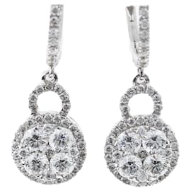 Autre Marque Orecchini con Diamanti Non Signe / Unsigned K18WG 3.2 g D1.7