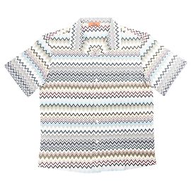 Missoni Kurzarmhemd mit Muster in Grau x Multicolor, Größe 48 IT
