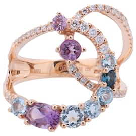 Bague Non Signée en Diamants Multicolores en K18PG 5.3g 129 S008 D026 - Autre Marque