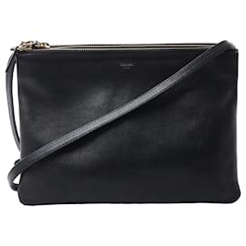 Borsa a tracolla Trio Large in pelle nera Celine - Céline