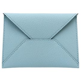 Hermès Hermes Visitenkartenetui aus hellblauem Chevre Mysore Leder