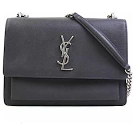 Borsa a tracolla in pelle grigia Saint Laurent