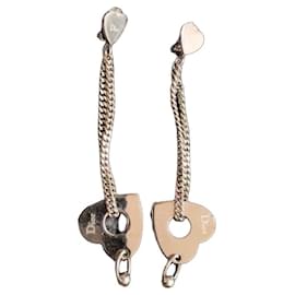 Orecchini Dior a Cuore in metallo argentato