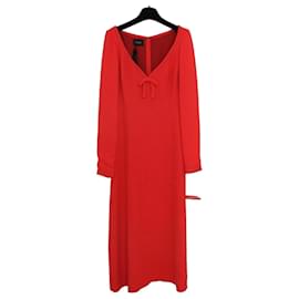Giambattista Valli Vestido Largo Rojo con Lazo