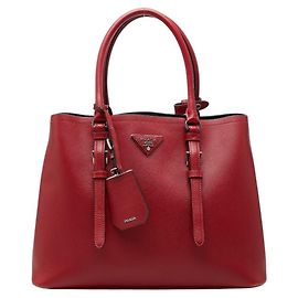 Borsa Tote in pelle Saffiano rossa Prada