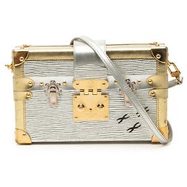 Louis Vuitton Metallic Epi Petite Malle Crossbody Shoulder Bag