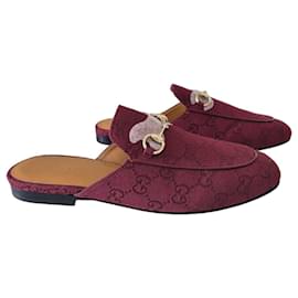 Gucci Princetown Mocassini GG Supreme Bordeaux