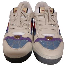 Sneakers Gucci in pelle e tessuto monogramma GG