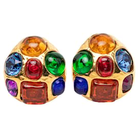 Orecchini a clip Chanel Vintage Gold Multicolor