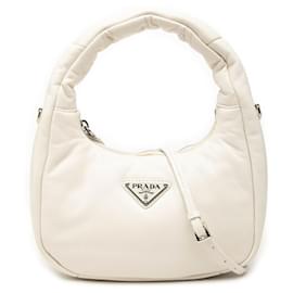 Borsa a mano con placca logo Triangle Prada
