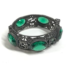 Bracciale rigido Gucci verde e argento
