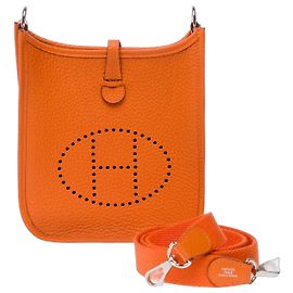 Hermès Borsa HERMES Mini Evelyne in Pelle Arancione - 103764