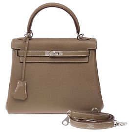 Hermès Borsa HERMES Kelly 25 in Pelle Étoupe - 103789